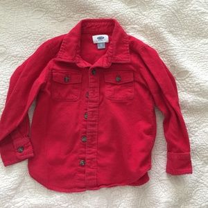 Boys Red Button Down Long Sleeve Size 4T